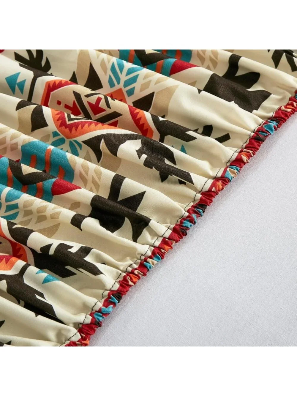 Southwestern Geometric Twin Sheet Set - Multicolor Brushed Microfiber, Deep